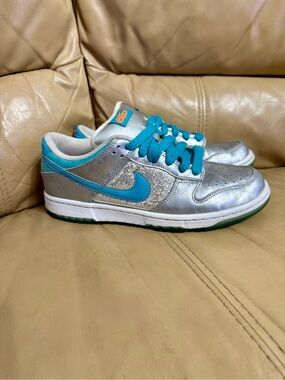 Nike Dunk Low Premium 6.0 2011 Metallic Silver Turquoise Women’s 8.5